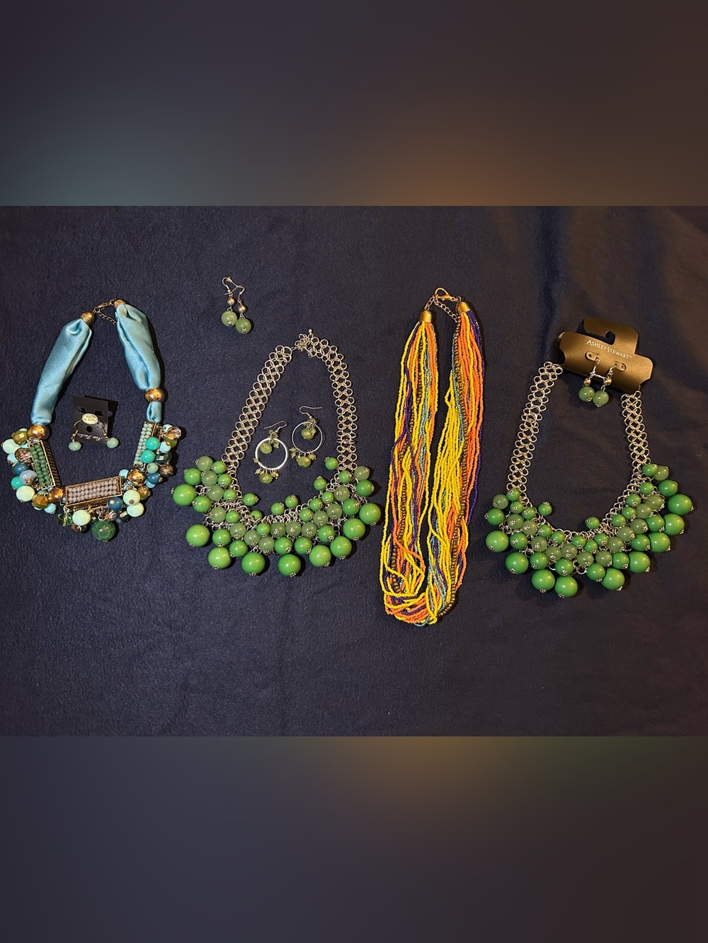Mixed Statement Necklace and Earring Jewelry Lot